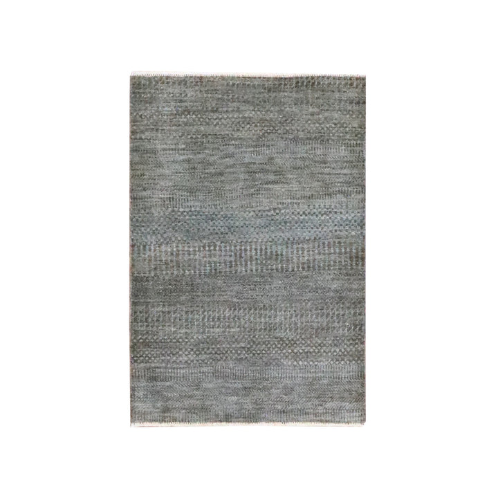 2'0" x 3'0" New Hand Knotted Brown Wool Rectangle Oriental Rug - MOA10276441