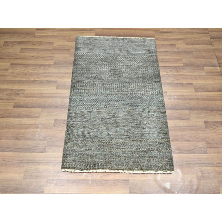 2'0" x 3'0" New Hand Knotted Brown Wool Rectangle Oriental Rug - MOA10276441