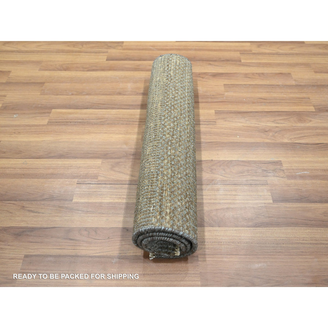 2'0" x 3'0" New Hand Knotted Brown Wool Rectangle Oriental Rug - MOA10276442