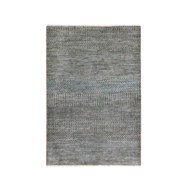 2'0" x 3'0" New Hand Knotted Brown Wool Rectangle Oriental Rug - MOA10276443