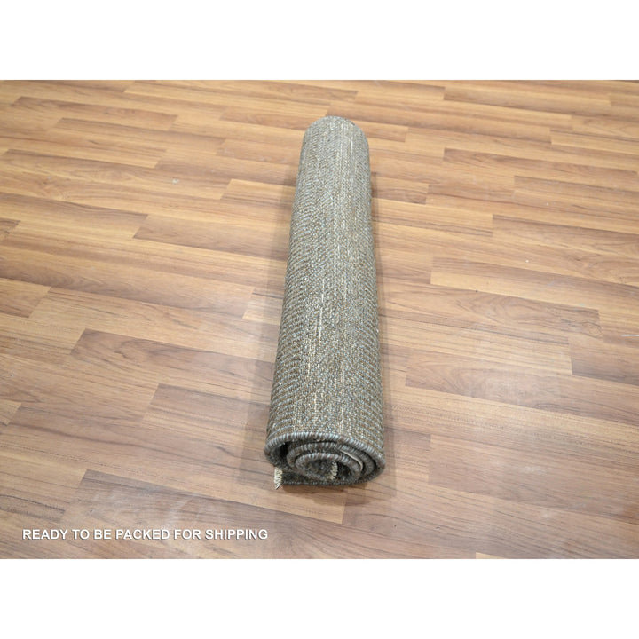 2'0" x 3'0" New Hand Knotted Brown Wool Rectangle Oriental Rug - MOA10276445