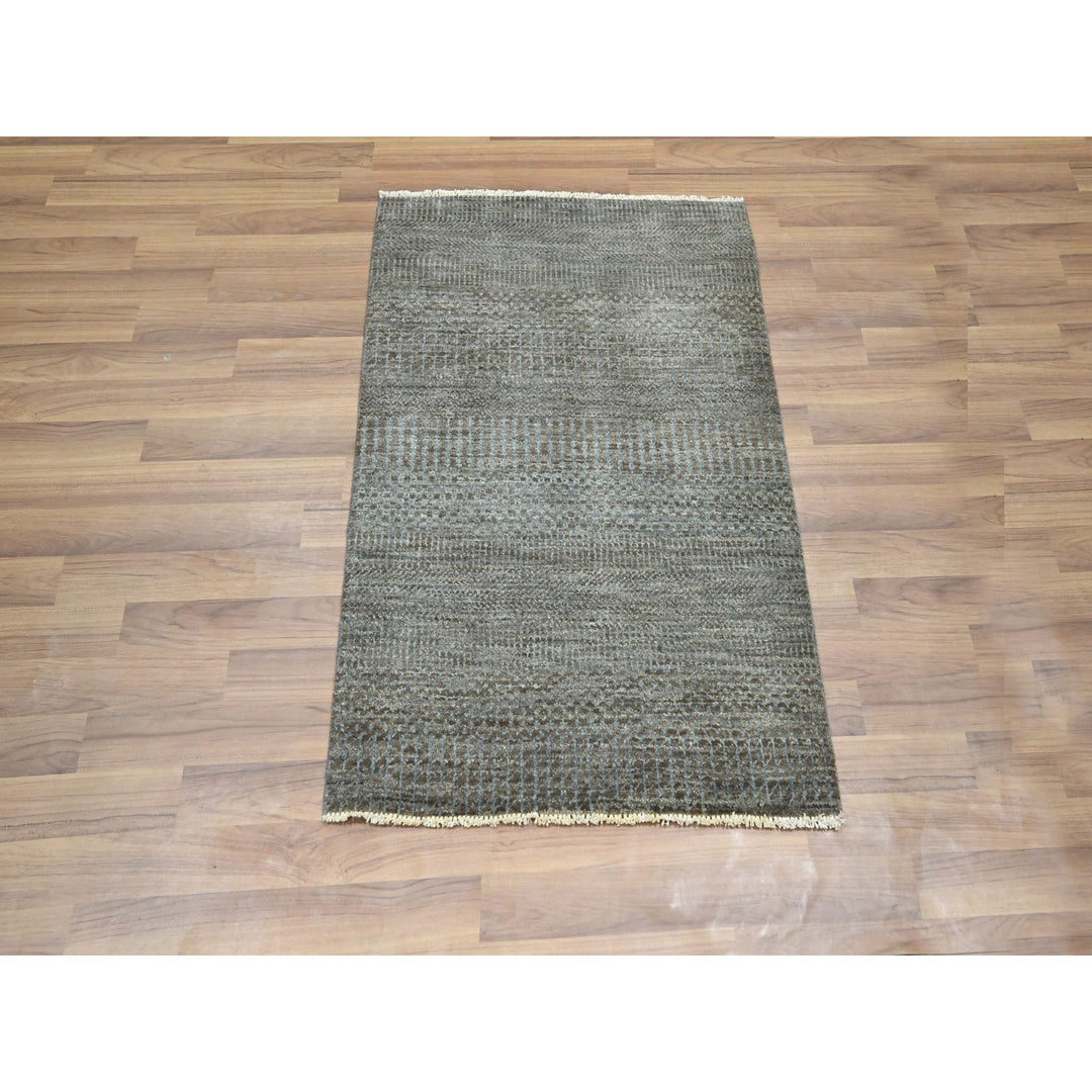 2'0" x 3'0" New Hand Knotted Brown Wool Rectangle Oriental Rug - MOA10276447
