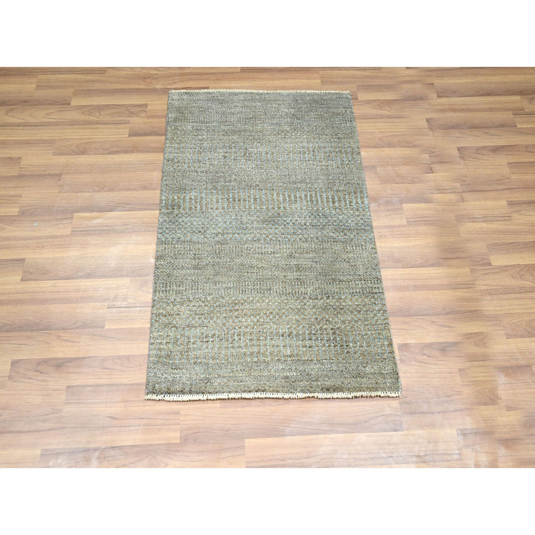 2'0" x 3'0" New Hand Knotted Brown Wool Rectangle Oriental Rug - MOA10276448