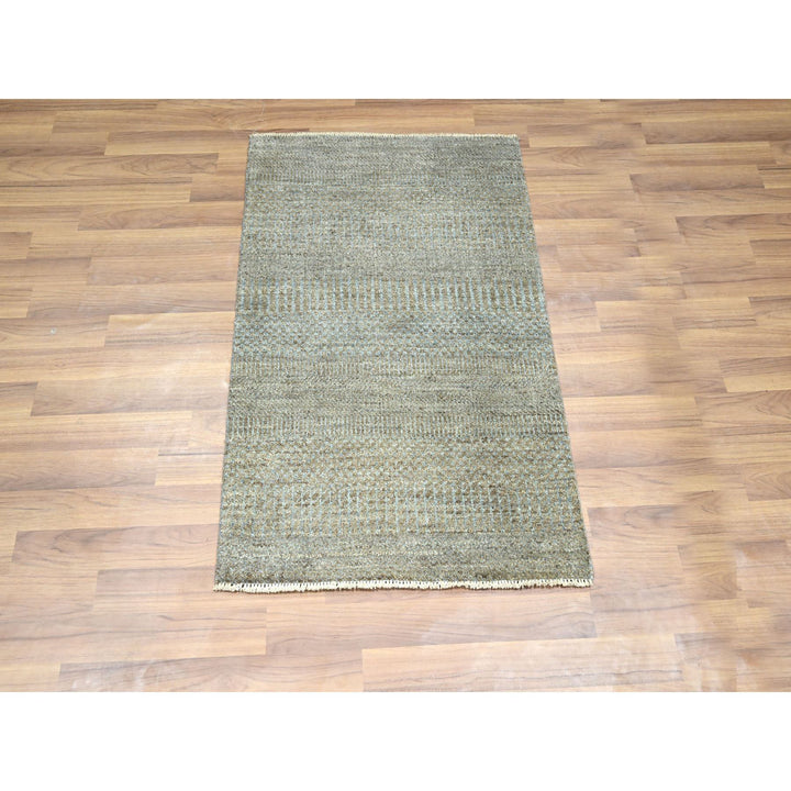 2'0" x 3'0" New Hand Knotted Brown Wool Rectangle Oriental Rug - MOA10276448