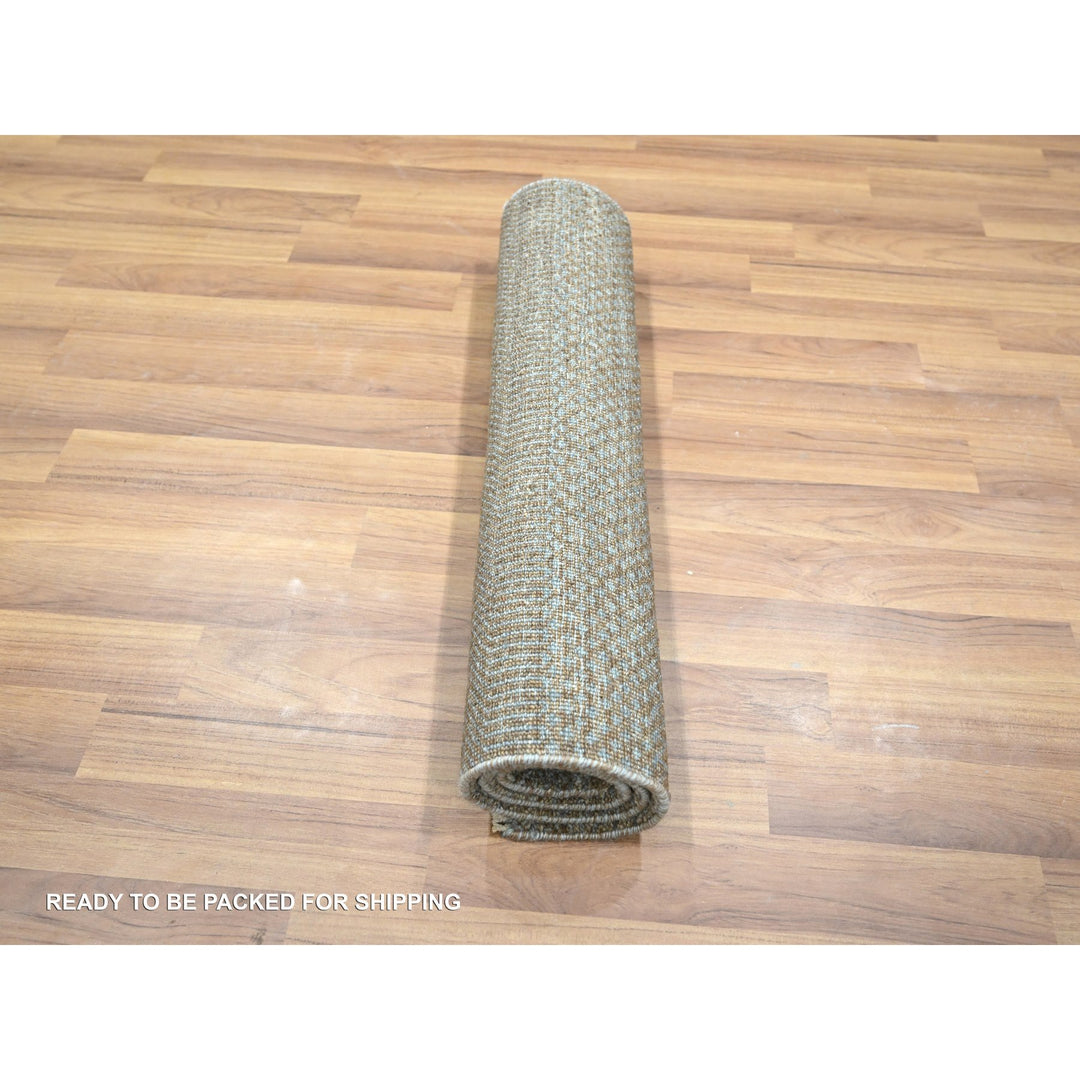 2'0" x 3'0" New Hand Knotted Brown Wool Rectangle Oriental Rug - MOA10276448