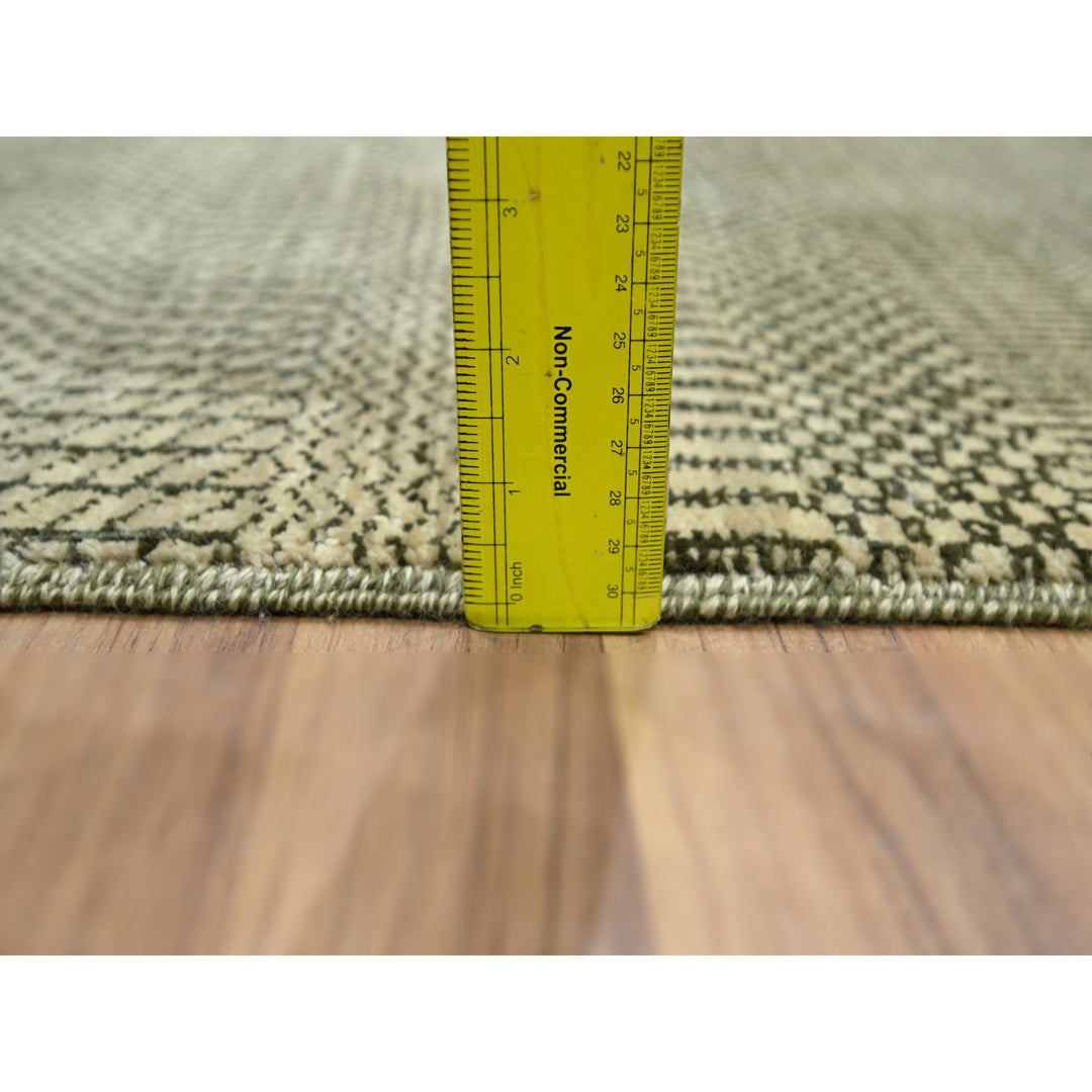 2'0" x 3'0" New Hand Knotted Beige Wool & Silk Rectangle Oriental Rug - MOA10276449