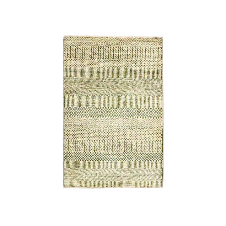 2'0" x 3'0" New Hand Knotted Beige Wool & Silk Rectangle Oriental Rug - MOA10276452