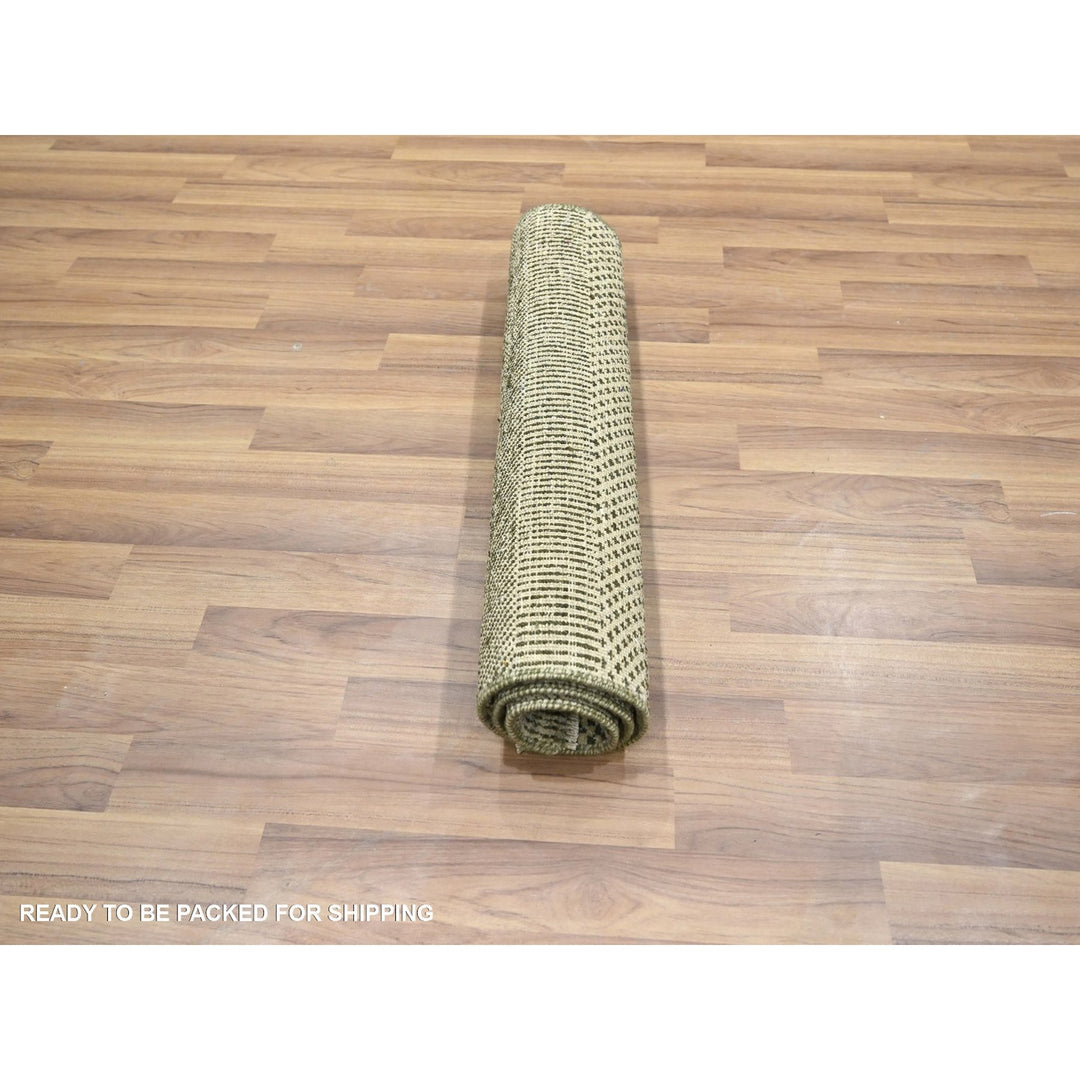 2'0" x 3'0" New Hand Knotted Beige Wool & Silk Rectangle Oriental Rug - MOA10276452