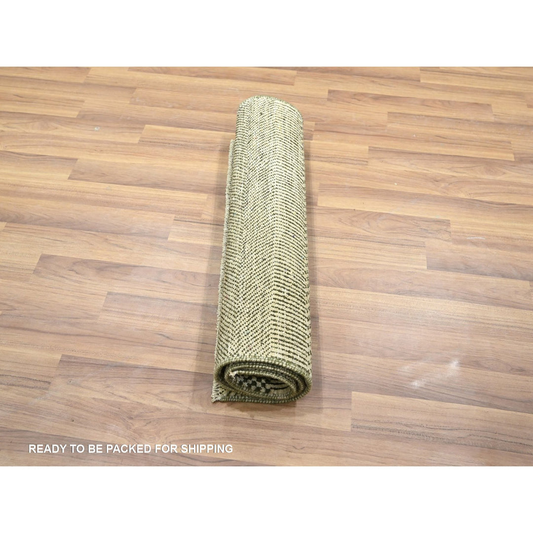 2'0" x 3'0" New Hand Knotted Beige Wool & Silk Rectangle Oriental Rug - MOA10276453