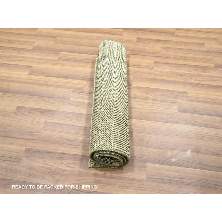 2'0" x 3'0" New Hand Knotted Beige Wool & Silk Rectangle Oriental Rug - MOA10276453