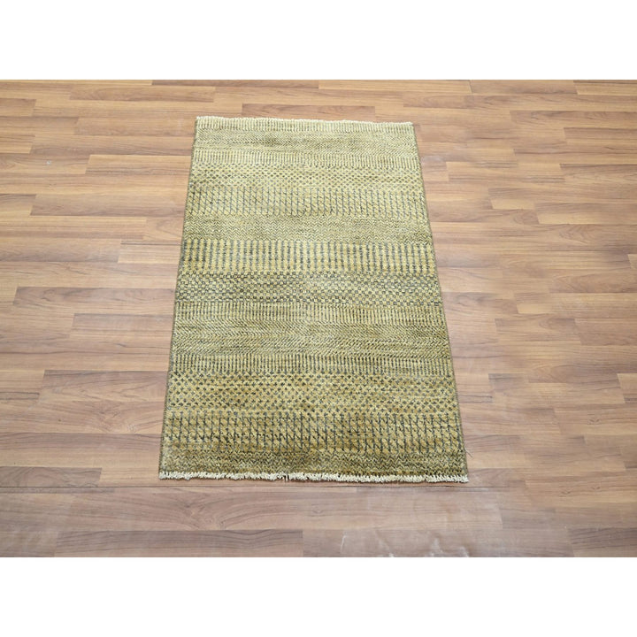 2'0" x 3'0" New Hand Knotted Brown Wool & Silk Rectangle Oriental Rug - MOA10276457