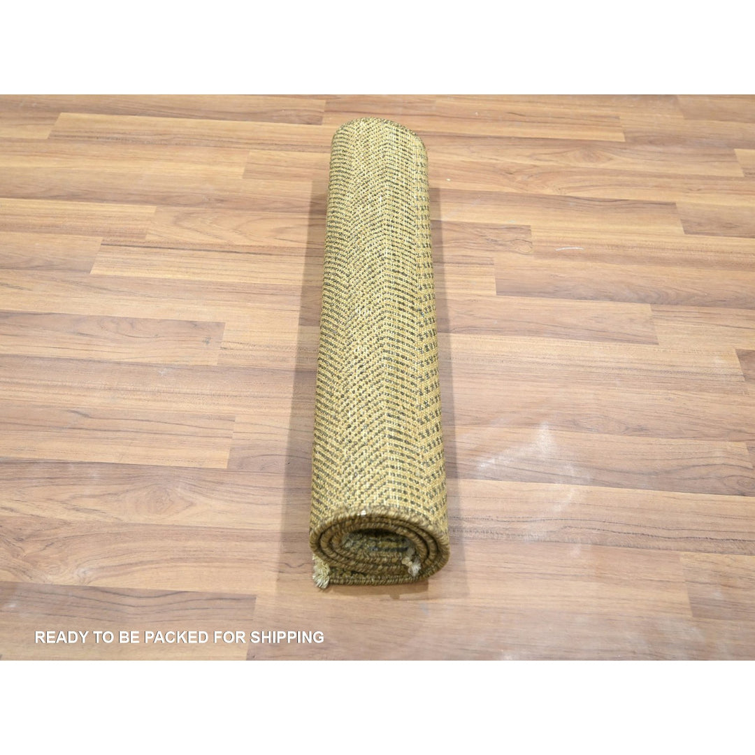 2'0" x 3'0" New Hand Knotted Brown Wool & Silk Rectangle Oriental Rug - MOA10276458