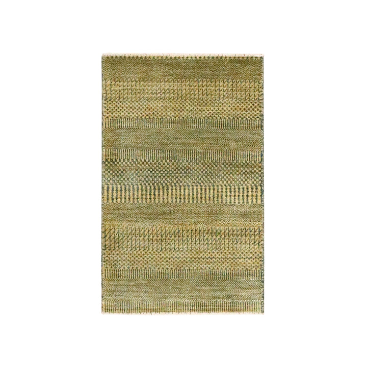 2'0" x 3'0" New Hand Knotted Brown Wool & Silk Rectangle Oriental Rug - MOA10276460