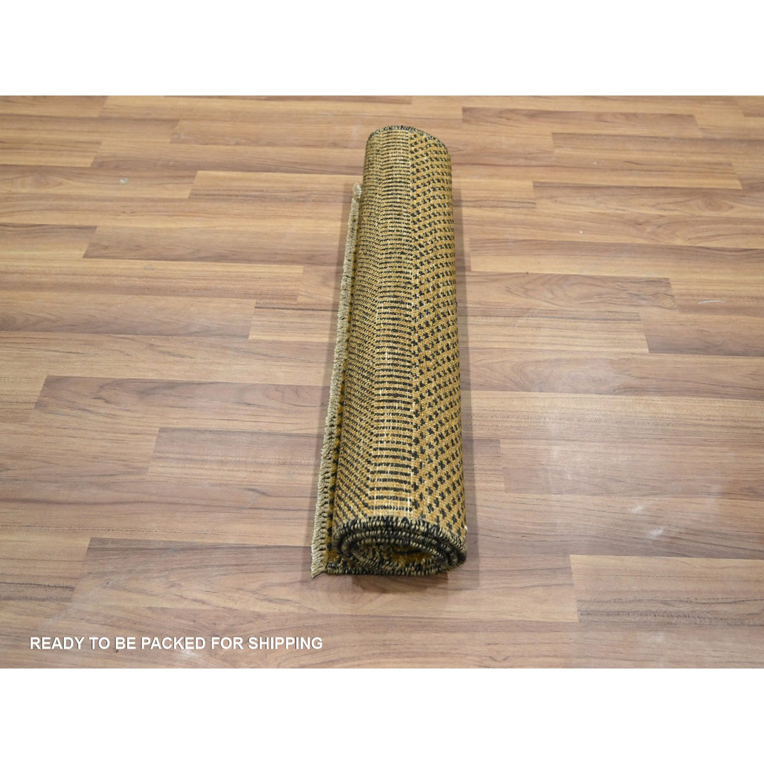 2'0" x 3'0" New Hand Knotted Brown Wool & Silk Rectangle Oriental Rug - MOA10276460