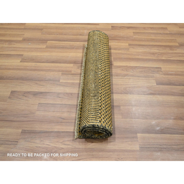 2'0" x 3'0" New Hand Knotted Brown Wool & Silk Rectangle Oriental Rug - MOA10276460