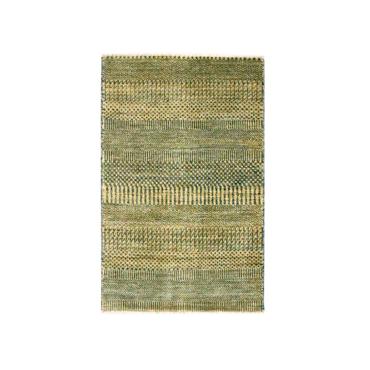 2'0" x 3'0" New Hand Knotted Brown Wool & Silk Rectangle Oriental Rug - MOA10276462