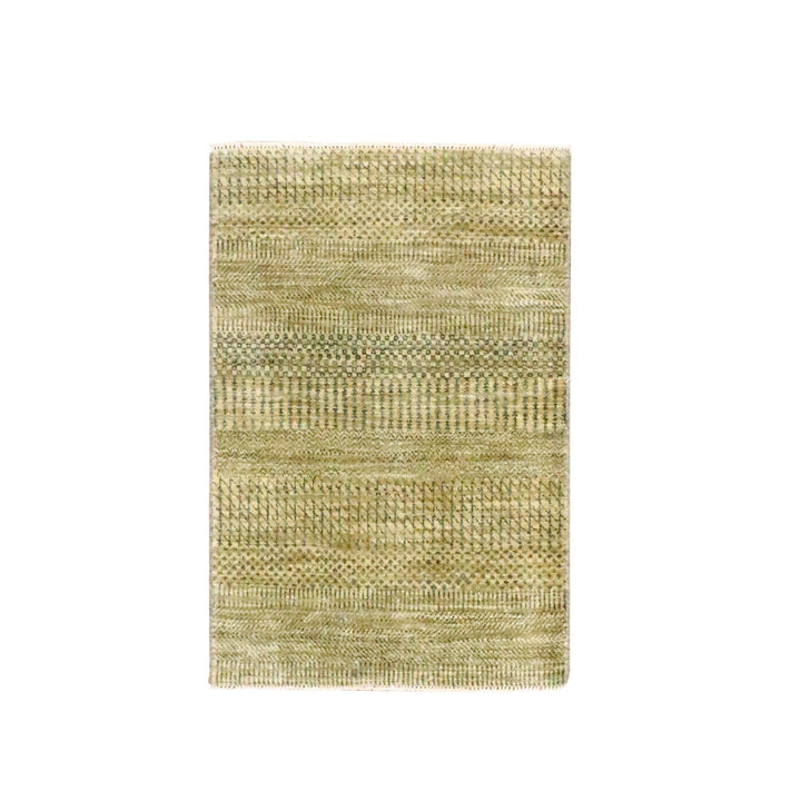 2'0" x 3'0" New Hand Knotted Brown Wool & Silk Rectangle Oriental Rug - MOA10276464