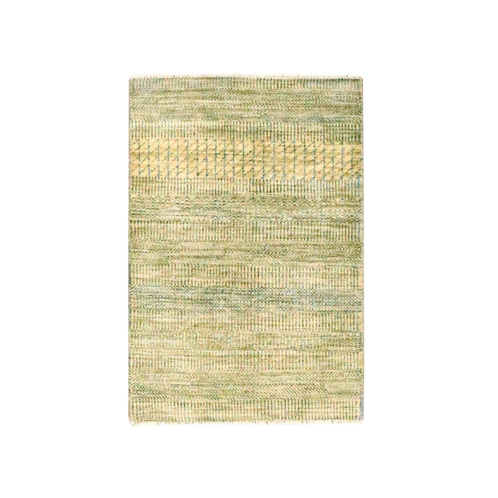 2'0" x 3'0" New Hand Knotted Brown Wool & Silk Rectangle Oriental Rug - MOA10276465