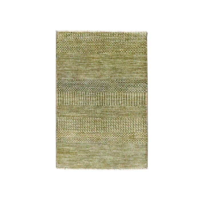 2'0" x 3'0" New Hand Knotted Brown Wool & Silk Rectangle Oriental Rug - MOA10276466