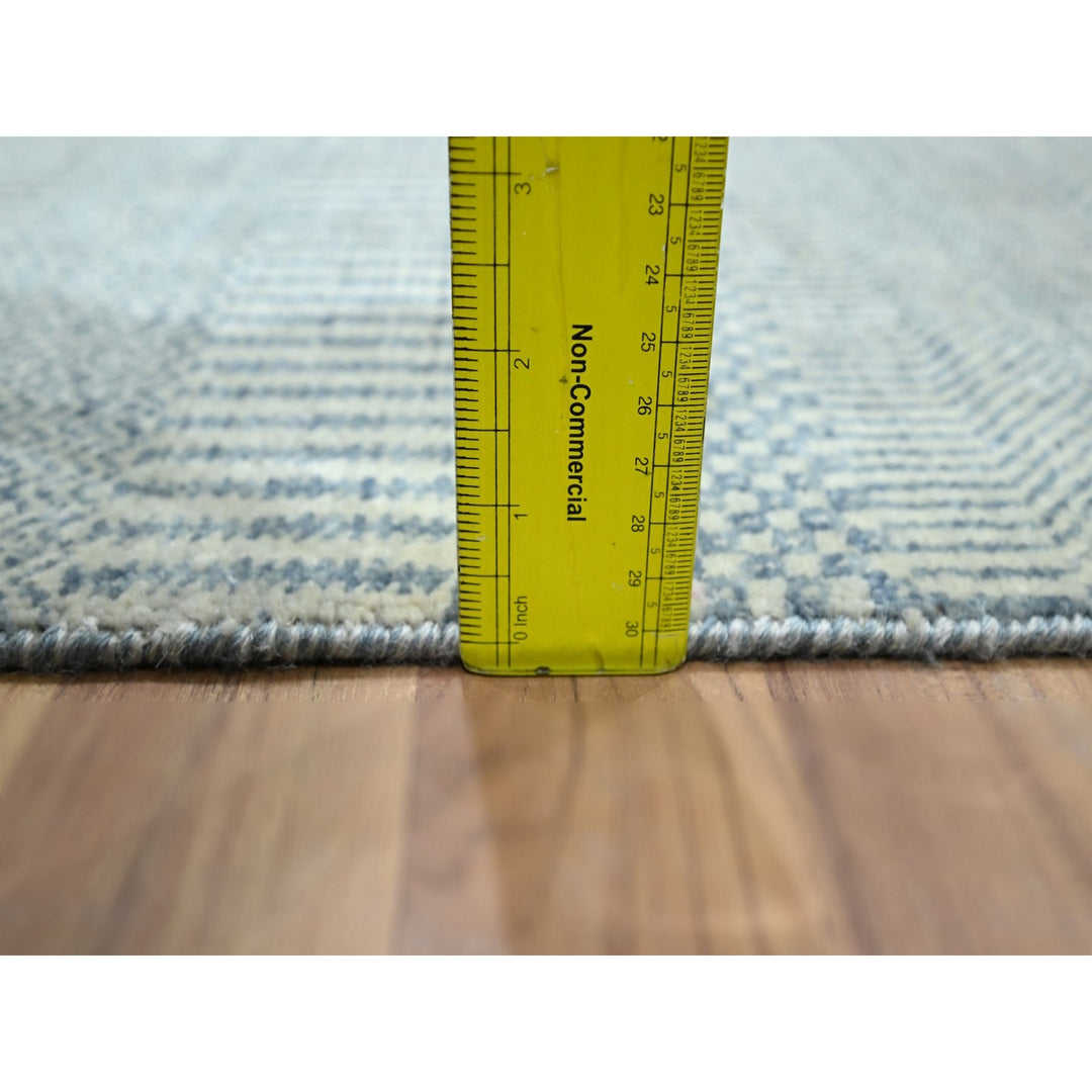 2'0" x 3'0" New Hand Knotted Blue Wool & Silk Rectangle Oriental Rug - MOA10276468