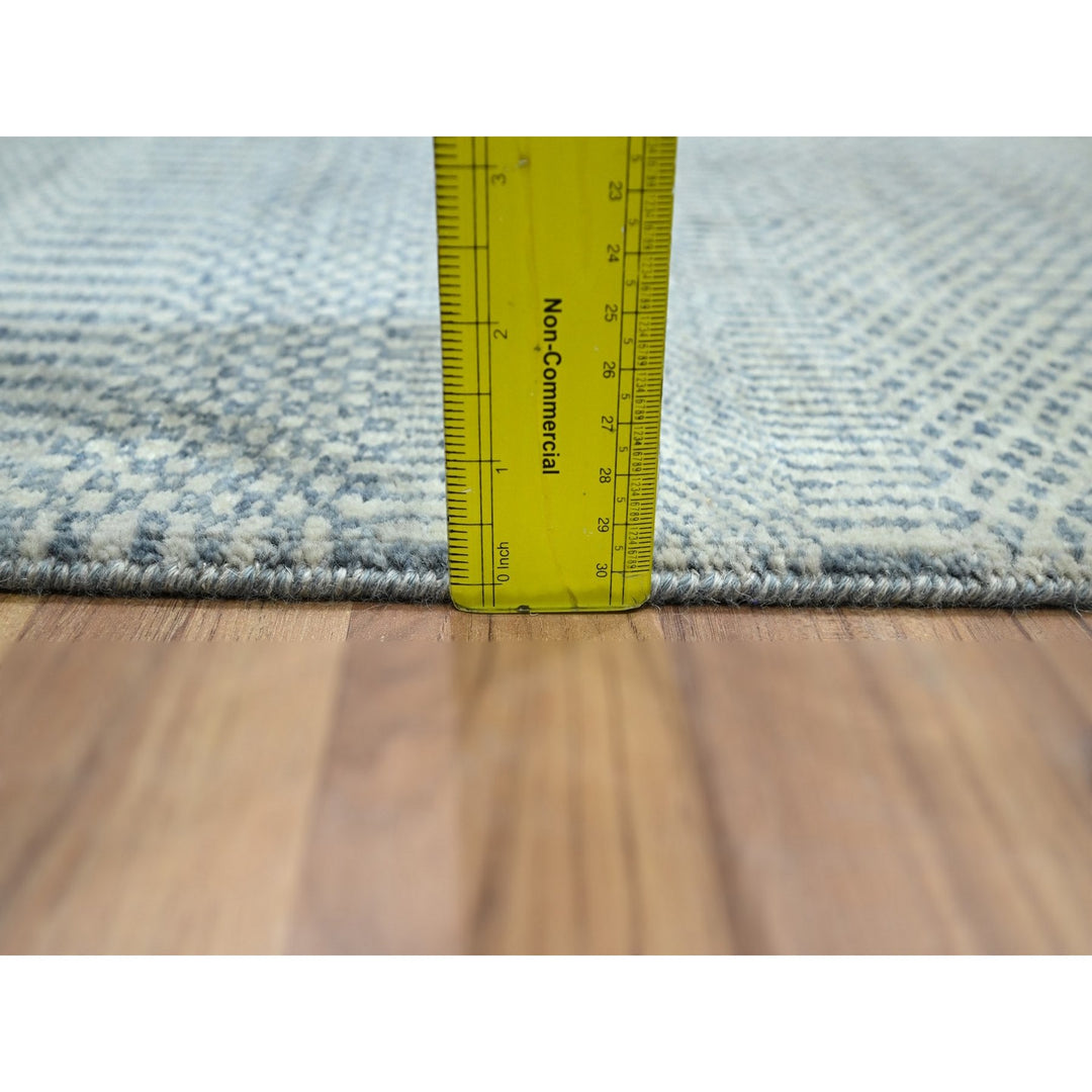 2'0" x 3'0" New Hand Knotted Blue Wool & Silk Rectangle Oriental Rug - MOA10276469