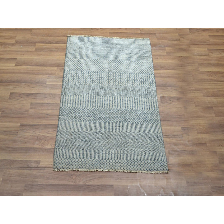 2'0" x 3'0" New Hand Knotted Blue Wool & Silk Rectangle Oriental Rug - MOA10276473