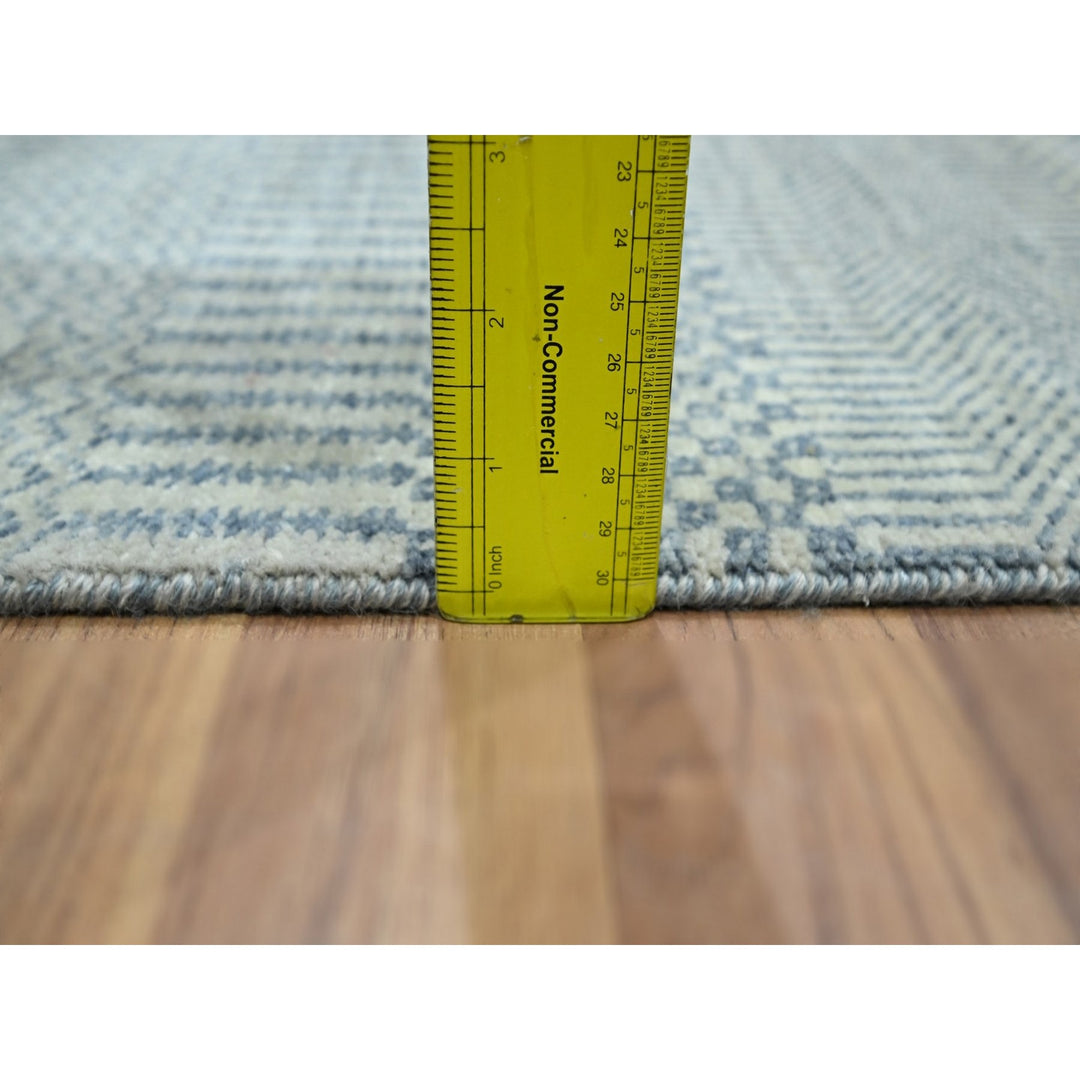 2'0" x 3'0" New Hand Knotted Blue Wool & Silk Rectangle Oriental Rug - MOA10276474
