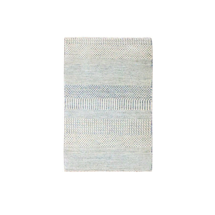 2'0" x 3'0" New Hand Knotted Blue Wool Rectangle Oriental Rug - MOA10276476