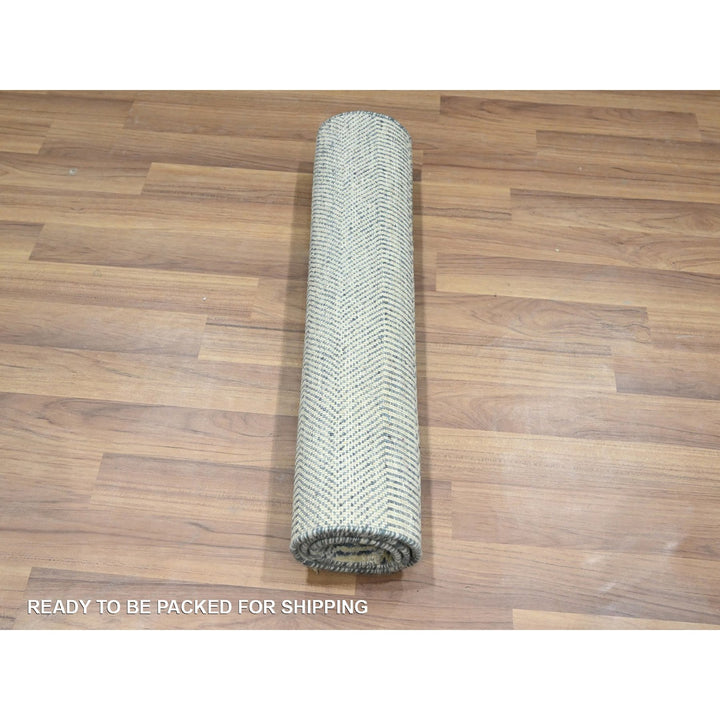 2'0" x 3'0" New Hand Knotted Blue Wool Rectangle Oriental Rug - MOA10276476