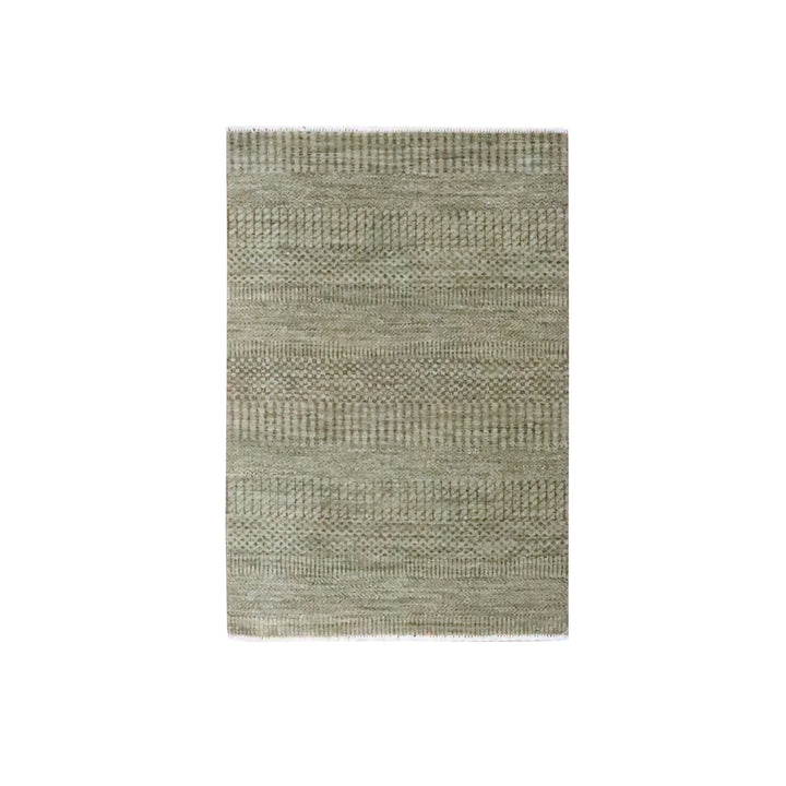 2'0" x 3'0" New Hand Knotted Brown Wool & Silk Rectangle Oriental Rug - MOA10276477