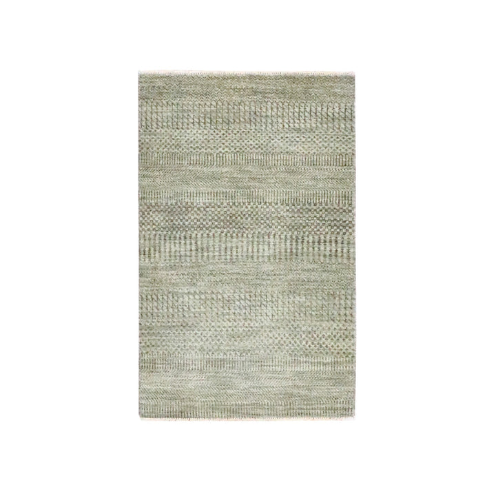 2'0" x 3'0" New Hand Knotted Brown Wool & Silk Rectangle Oriental Rug - MOA10276479
