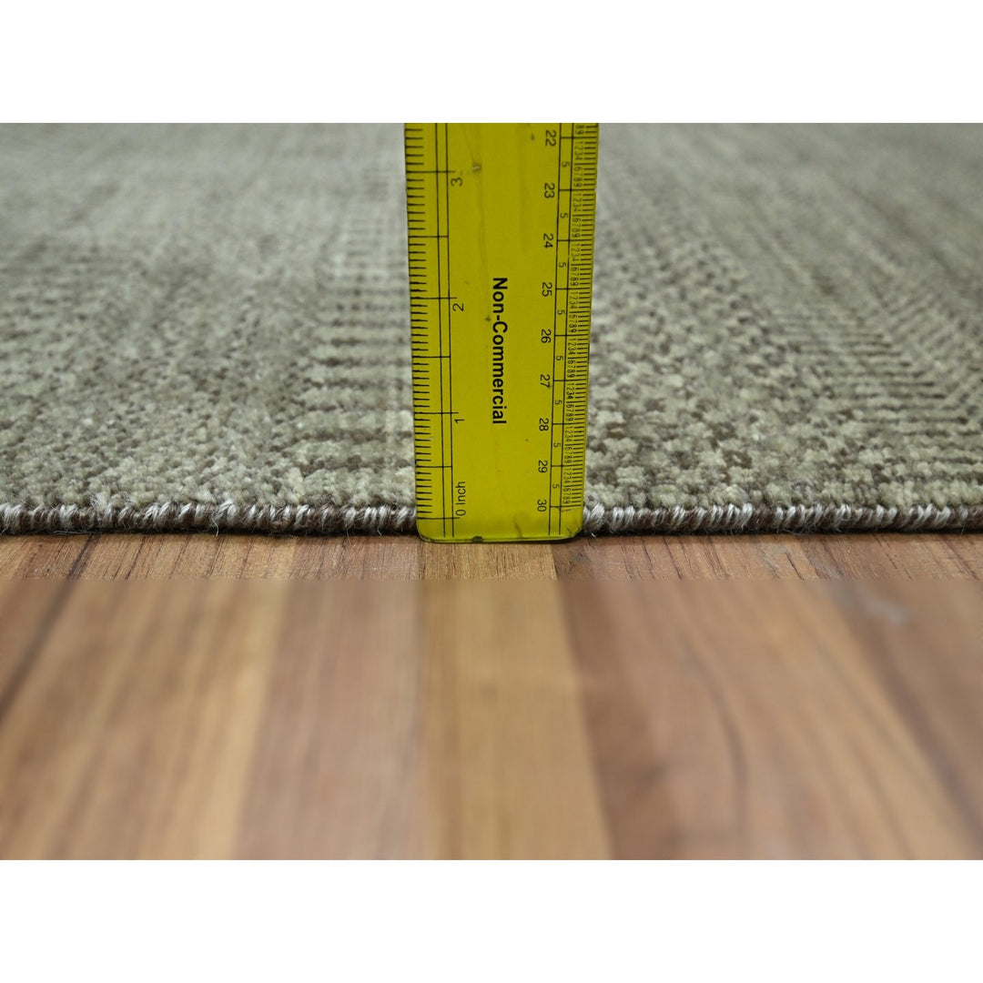 2'0" x 3'0" New Hand Knotted Grey Wool Rectangle Oriental Rug - MOA10276481