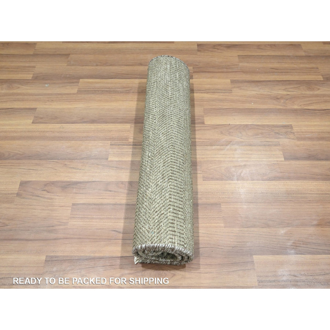 2'0" x 3'0" New Hand Knotted Grey Wool Rectangle Oriental Rug - MOA10276481