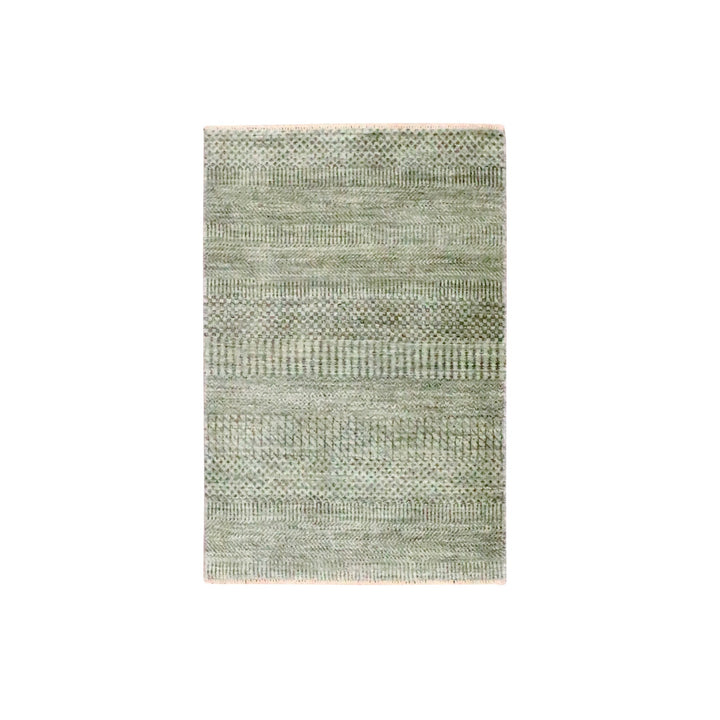 2'0" x 3'0" New Hand Knotted Brown Wool Rectangle Oriental Rug - MOA10276482