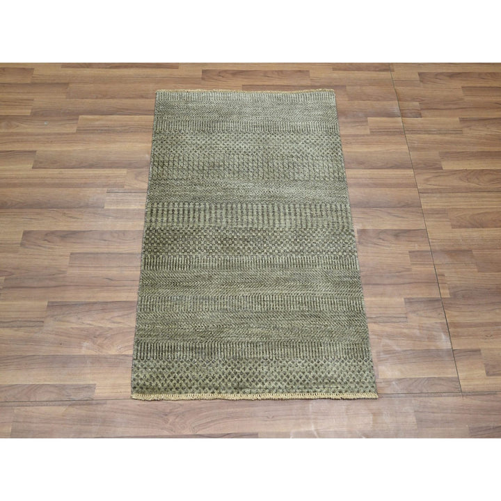 2'0" x 3'0" New Hand Knotted Brown Wool Rectangle Oriental Rug - MOA10276482