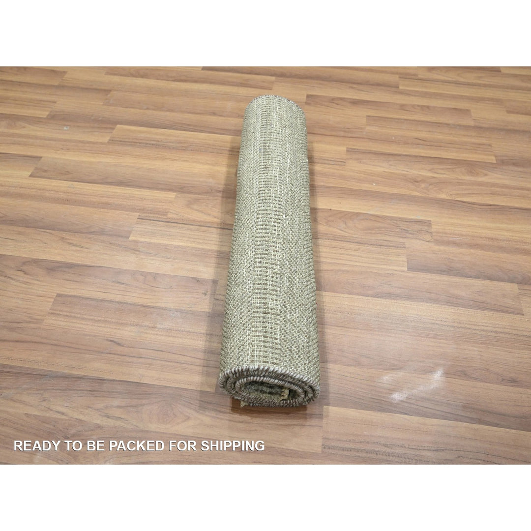 2'0" x 3'0" New Hand Knotted Brown Wool Rectangle Oriental Rug - MOA10276482