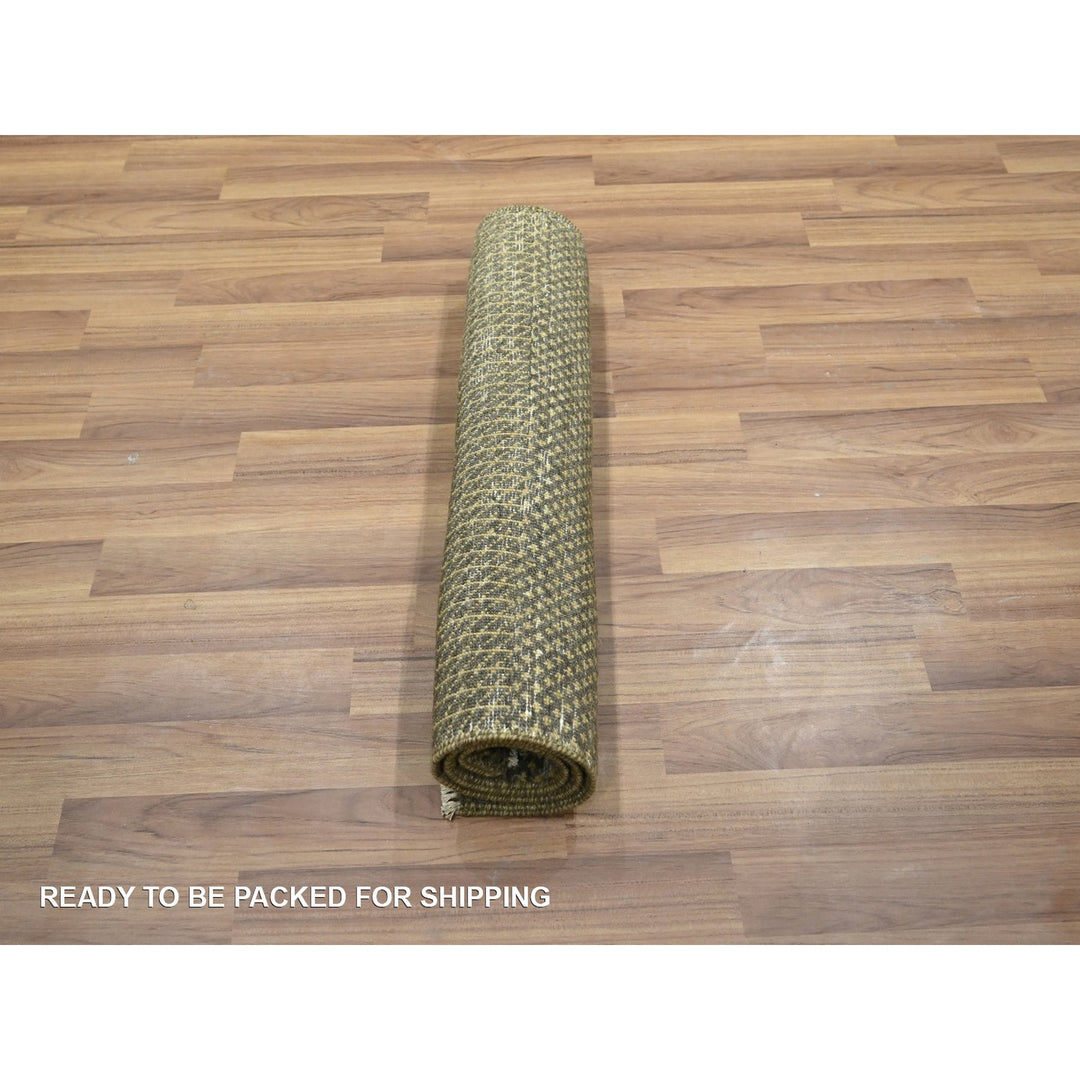 2'0" x 3'0" New Hand Knotted Brown Wool Rectangle Oriental Rug - MOA10276484