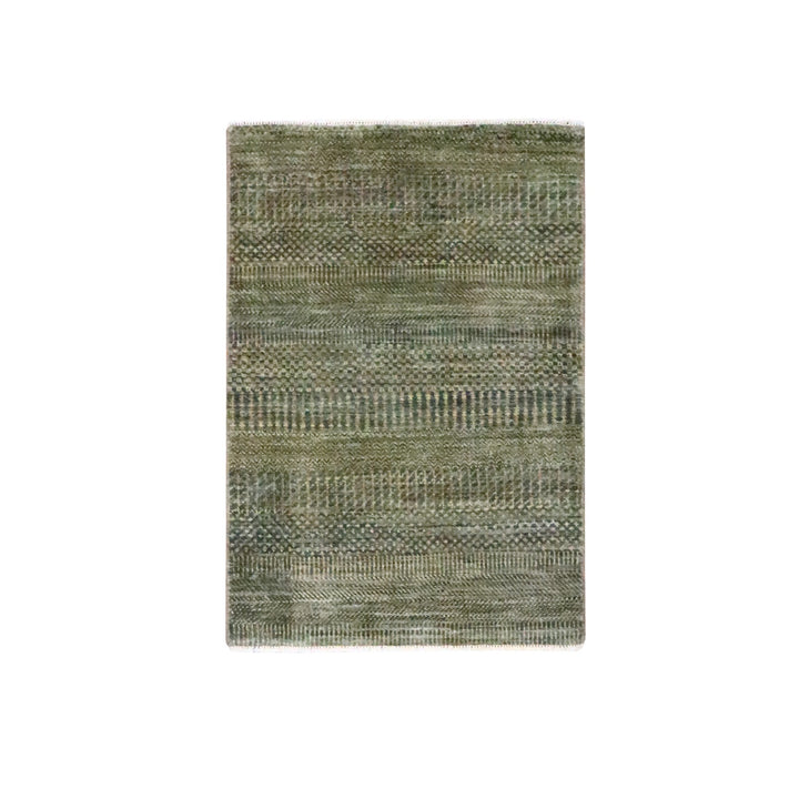 2'0" x 3'0" New Hand Knotted Brown Wool Rectangle Oriental Rug - MOA10276485