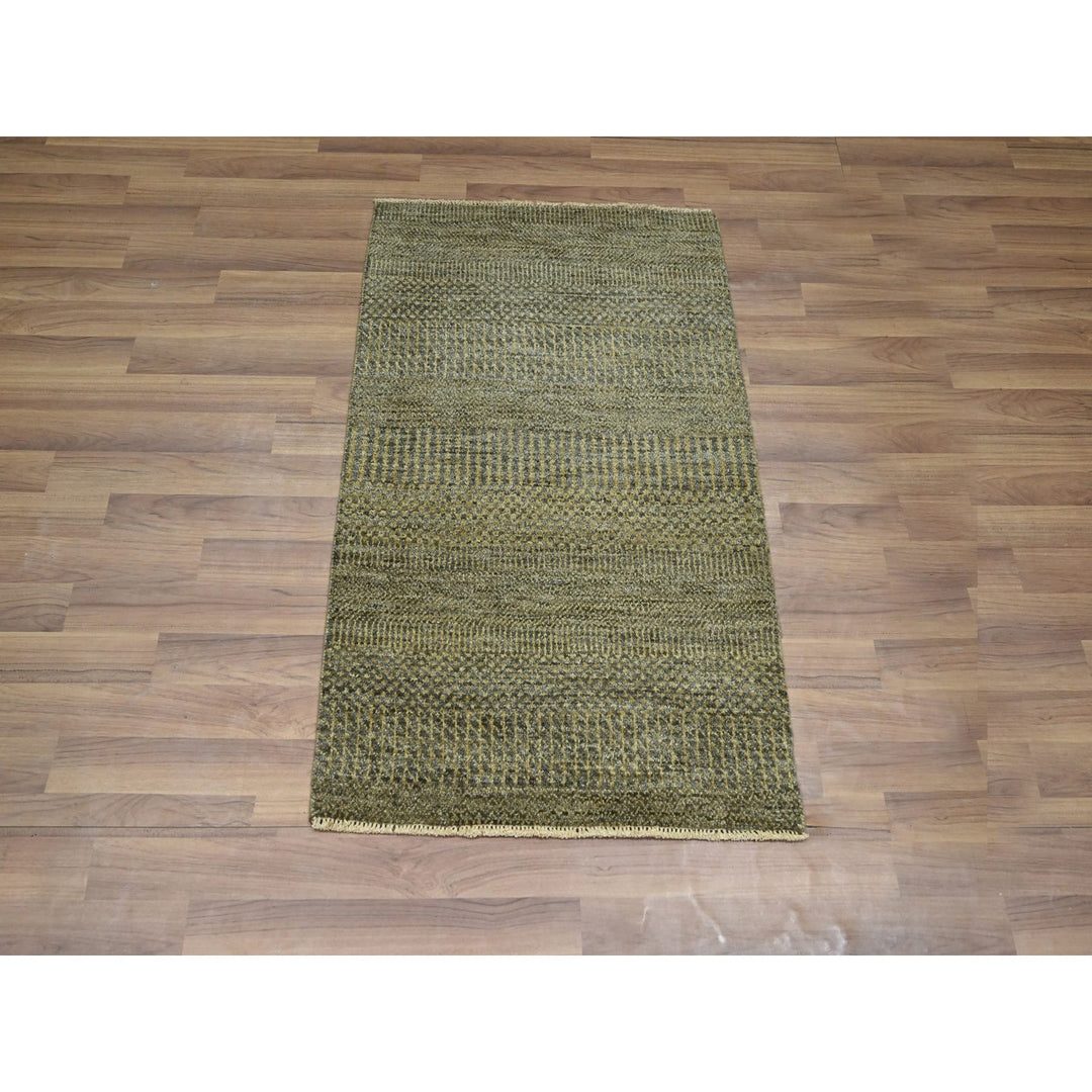 2'0" x 3'0" New Hand Knotted Brown Wool Rectangle Oriental Rug - MOA10276486