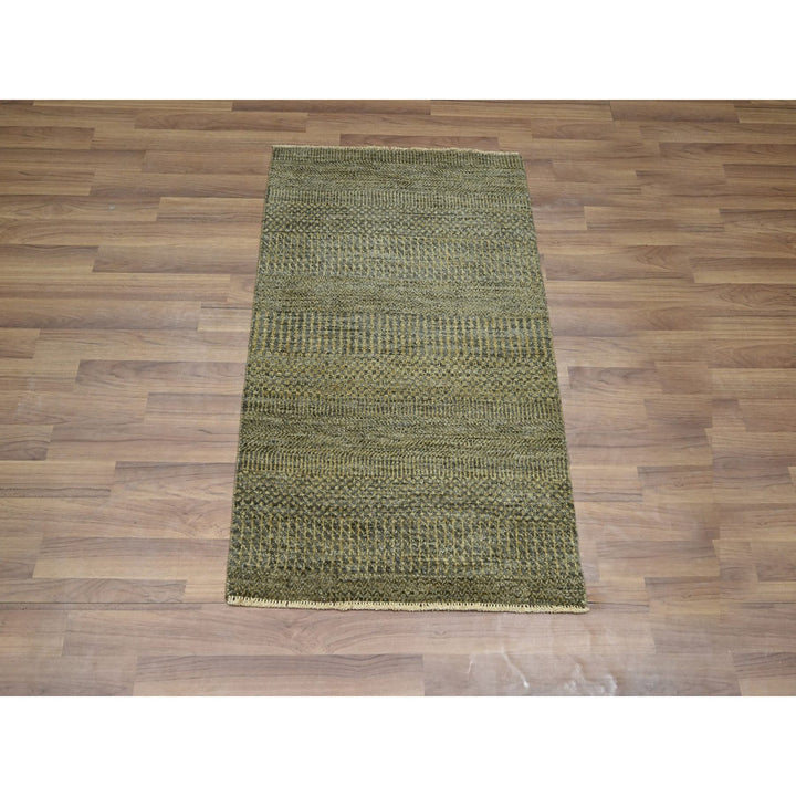 2'0" x 3'0" New Hand Knotted Brown Wool Rectangle Oriental Rug - MOA10276486