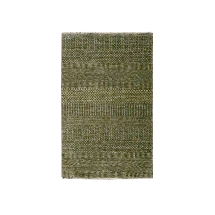 2'0" x 3'0" New Hand Knotted Brown Wool Rectangle Oriental Rug - MOA10276487