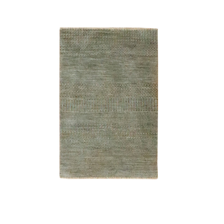 2'0" x 3'0" New Hand Knotted Brown Wool Rectangle Oriental Rug - MOA10276488