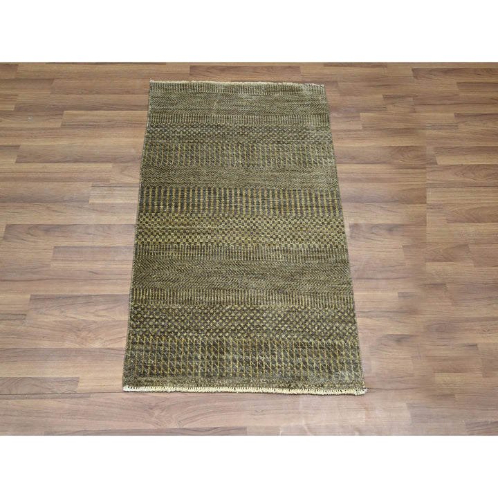 2'0" x 3'0" New Hand Knotted Brown Wool Rectangle Oriental Rug - MOA10276488