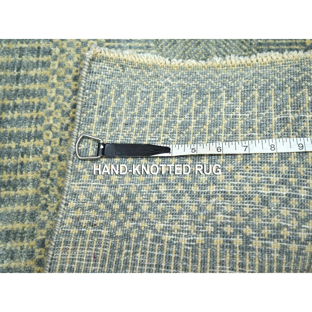 2'0" x 3'0" New Hand Knotted Grey Wool & Silk Rectangle Oriental Rug - MOA10276494
