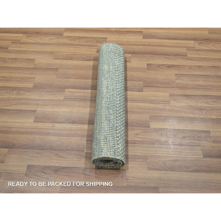 2'0" x 3'0" New Hand Knotted Grey Wool & Silk Rectangle Oriental Rug - MOA10276495