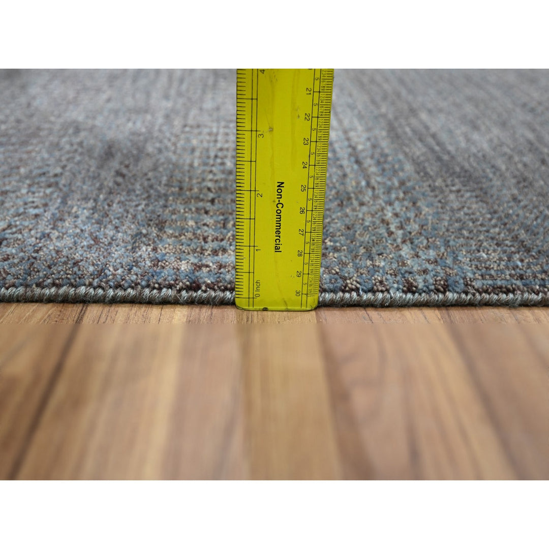 2'0" x 3'0" New Hand Knotted Grey Wool & Silk Rectangle Oriental Rug - MOA10276496