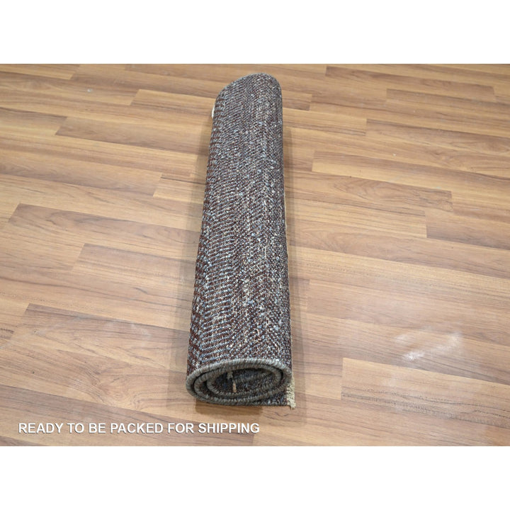 2'0" x 3'0" New Hand Knotted Grey Wool & Silk Rectangle Oriental Rug - MOA10276496