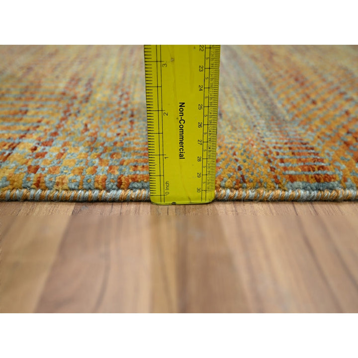 2'0" x 3'0" New Hand Knotted Orange Wool & Silk Rectangle Oriental Rug - MOA10276497