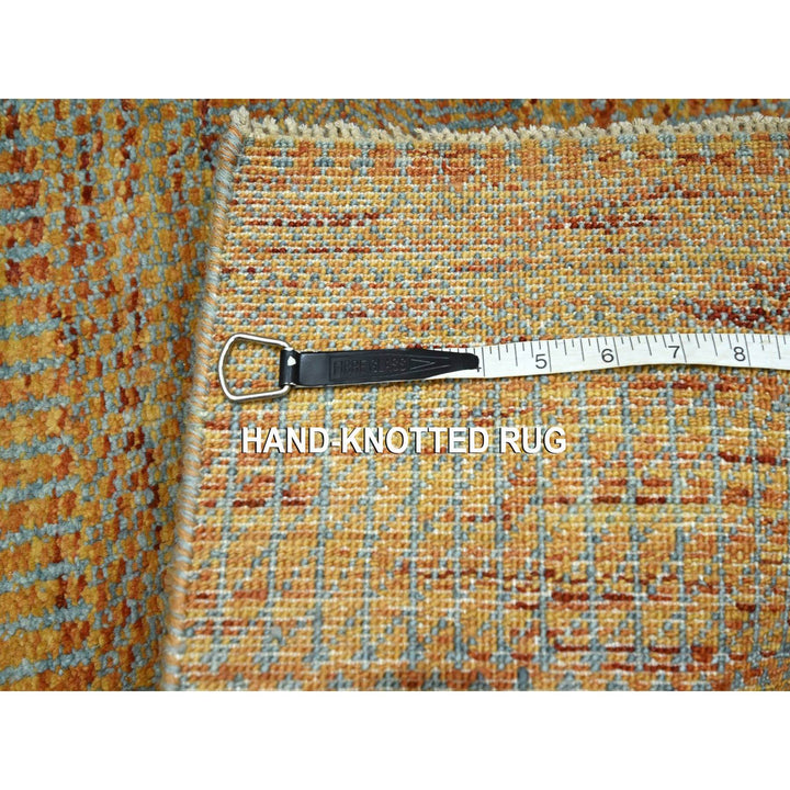 2'0" x 3'0" New Hand Knotted Orange Wool & Silk Rectangle Oriental Rug - MOA10276497