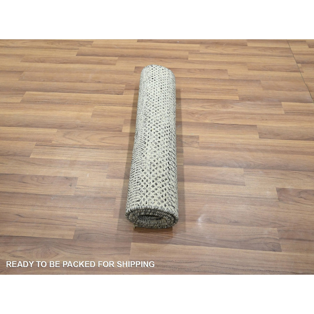 2'0" x 3'0" New Hand Knotted Ivory Wool & Silk Rectangle Oriental Rug - MOA10276499